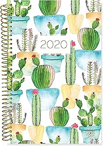 2020 Calendar Year Day Planner (January 2020 - December 2020) by bloom daily planners - 6” x 8.25” - Weekly/Monthly Agenda Organizer Book with Tabs & Flexible Soft Cover - White Cacti
