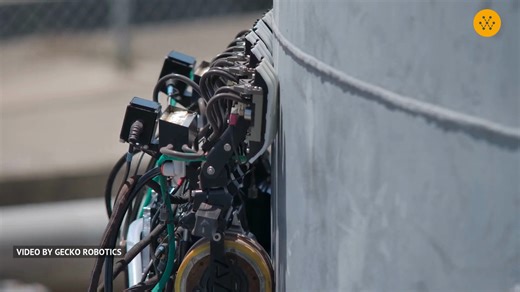 4.8K views · 79 reactions | Gecko Robotics uses climbing and swimming robots with AI-driven sensors to inspect critical infrastructure, detecting damage like corrosion and cracks. Their platform, Cantilever, turns this data into digital models for predictive maintenance. Video Credit: Gecko Robotics #engineering #technology #robotics #robots | Wevolver.com | Facebook