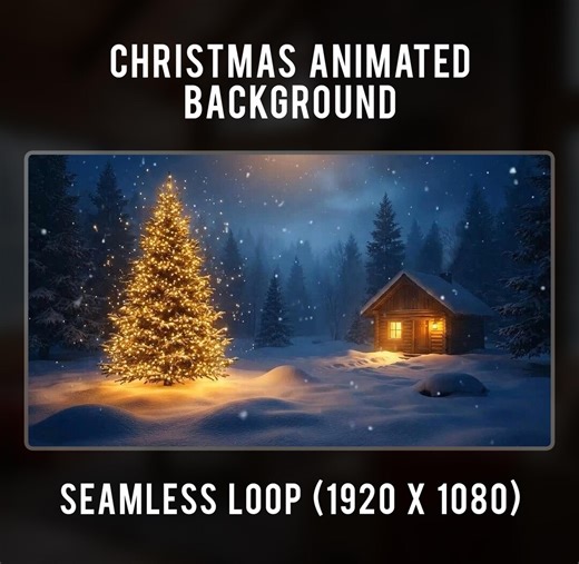 Christmas Zoom Backgrounds, Holiday Season Backdrop, Christmas Tree Animated Background, Live Wallpaper, Christmas Loop Background. - Etsy