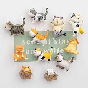[Hot Item] Wholesale Custom 3D Cat Kitten Refrigerator Magnets Printed Message Board Suction Stone Fridge Magnet
