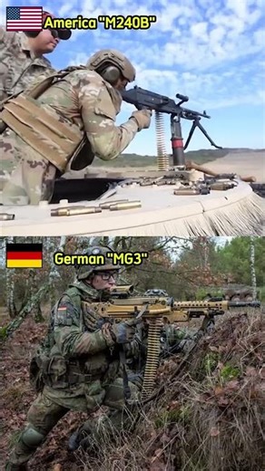 MG3 vs M240B – Which Machine Gun Wins? #military #weapons #shorts
