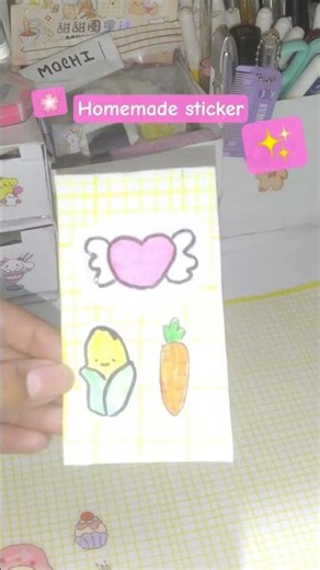 homemade sticker #homemade #sticker #papercraft #shortvideo
