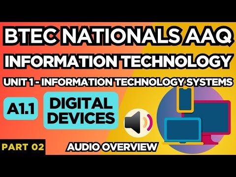 BTEC Nationals IT AAQ | Unit 1 IT | Systems | "A1.1 DIGITAL DEVICES" | Part 02 | Audio Overview