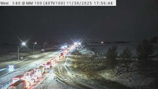 Interstate 80 traffic backed up near Earlham