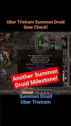 UBER TRISTRAM READY? ⚔️ Summon Druid Final Gear Check #projectdiablo2 #shorts