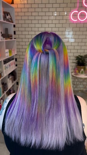 We can almost taste the rainbow with this gorgeous prism hair color transformation from @strands_by_staci 🌈✨ —— #beautylaunchpad #hairknowledge #haireducation #hairstylisteducation #haireducator #saloneducation #salonlife #hairsalon #hairstylist #hairhealth #haircare #hairadvice #hairtips #hairtutorial #prismhair #rainbowhair #vividhaircolor #creativecolor | Beauty Launchpad