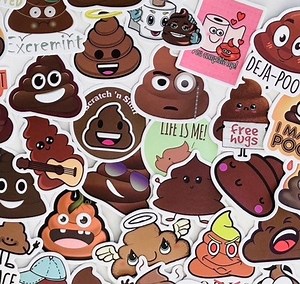 1-60 Pcs Poop Emoji Stickers, School Supplies, Party Favor, Decor, Pop, Epic, Funny, Sarcastic, Journal, Scrapbook, Planner, Laptop - Etsy