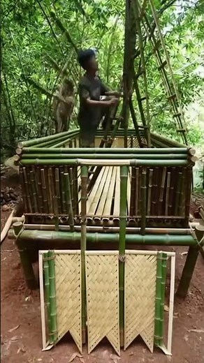 Amazing Bamboo Shelter | Primitive Building in the Wild