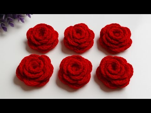 🌹 Easy Crochet Rose Flower | Beautiful Woolen Rose Tutorial | Handmade Flower for Decoration (Hindi)