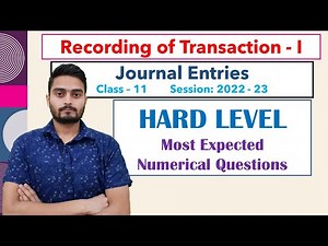 Journal Entries | Hard Level Questions | Journal Entries Hard Questions | Difficult Question Journal