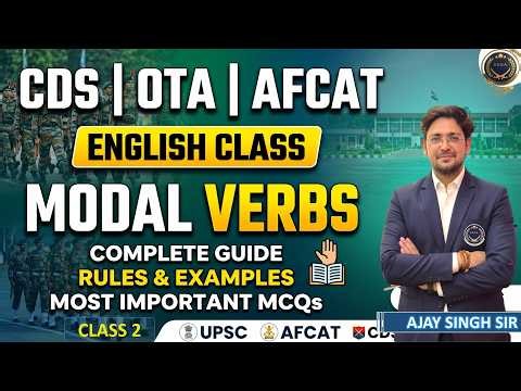 Score Full Marks in Modal Verbs! 🚀 CDS, AFCAT & OTA English Grammar |Class 3| #CDSEnglish #OTA2026