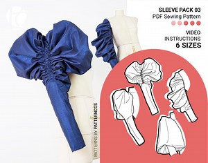 XL Balloon Sleeve Sewing Pattern | Lamb Sleeve Pattern | Leg of Mutton Party Puffed Sleeves | 6 SIZES | PDF Sewing Pattern - Etsy