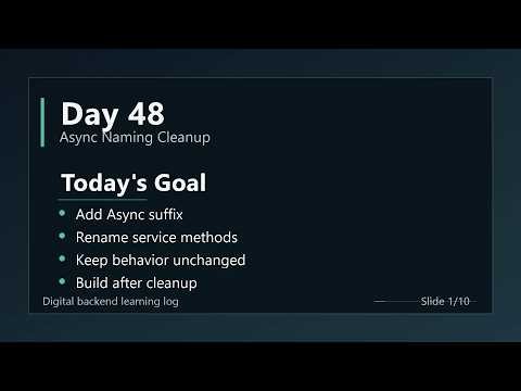 Day 48 - Add Async Suffix to Service Methods | ASP.NET Core Clean Architecture