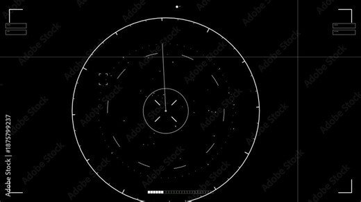 Hud elements animation for web designer and sci fi video cutter with digital radar display and interactive graphics