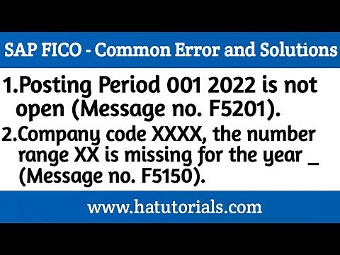 SAPFICO Error - Posting period is not open and number range is missing (F5201/F5150)