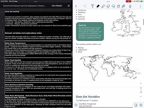 A level maths edexcel Large Data Set (LDS)