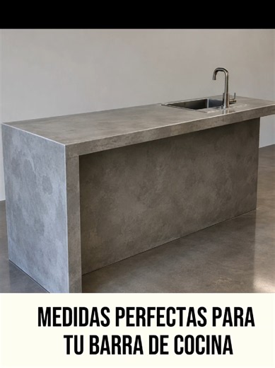 Medidas clave para construir una barra de cocina de concreto