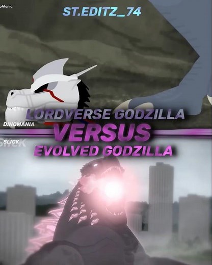 Evolved godzilla (slick) vs Lordverse godzilla (dinomania)