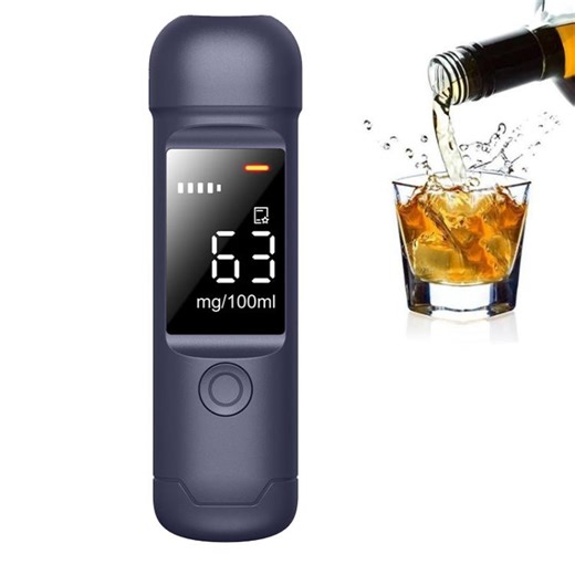 [$6.09] Breath-Type Traffic High-Precision Alcohol Tester Drunk Driving Detection Instrument(Blue)