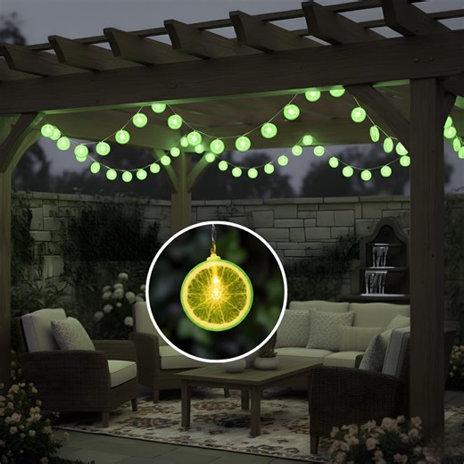 Green Lime Slice LED String Lights – Battery Operated Fairy Lights for Home Decoration - Etsy