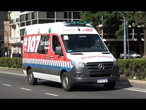 Ambulancia del SIES 107 Rosario en Código Rojo
