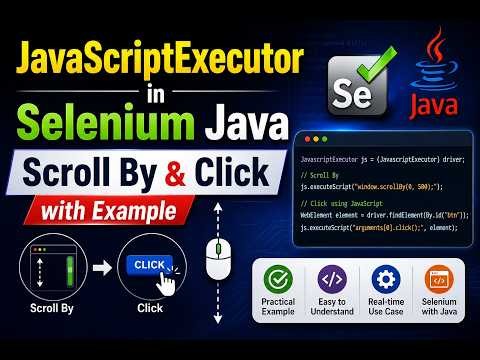 JavaScriptExecutor in Selenium Java - Scroll By & Click with Example | Complete Tutorial