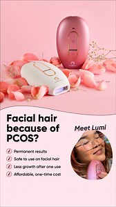 Lumi is the #1 at-home hair removal solution that permanently gets rid of any unwanted body hair – including facial hair (!!) 🌹Get noticeable results in just 4 uses! ✨ Long-lasting results and safe ✨ No more painful waxing strips, ingrowns, or irritation ✨ No more awkward stubble by evening | Rose Skin Co