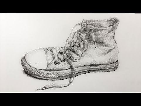 How to Draw an Old Shoe with Pencil - Time Lapse Drawing
