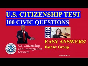 100 civics questions ONE EASY answers US naturalization test | 2008 Civics Test Fast by Group