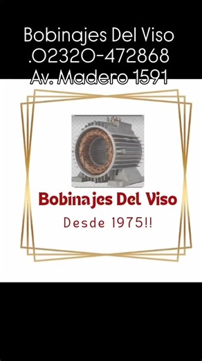BOBINAJES DEL VISO Reparación de motores eléctricos monofásicos y trifásicos. Bombas de piletas y bombas sumergibles. Filtros de piletas. Motores nuevos (marcas Alnic y Mec). Herramientas de mano y Cargadores de batería. Av. Madero 1591. Del Viso. Teléfono: 02320-472868 Horario de atención lunes a viernes de 8.30 a 12 y de 14.30 a 18.30 hs. 49 años al servicio de nuestra Comunidad  | Del Viso es de Todos | Facebook