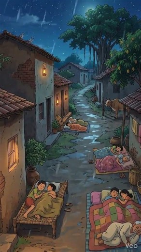 A Peaceful Night in a 1990s Indian Village | Families Sleeping Under the Open Sky