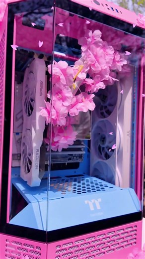 春といえばピンク色🌸ピンク×水色のかわいいゲーミングPC #shorts #pcbuild #gamingpc