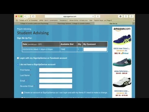 How to use Sign Up Genius to sign up for an Appointment