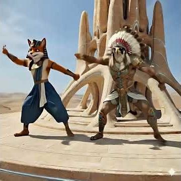 Sky Groove v4. Mythic Animal Dancers in a Floating Sky Castle | AI Sci-Fi Visual Music.