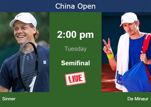 How to watch Sinner vs. De Minaur on live streaming in Beijing on Tuesday - Tennis Tonic - News, Predictions, H2H, Live Scores, stats