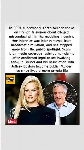 The Tragic Story of Karen Mulder The Supermodel Who Exposed Epstein's Network and Was Silenced #news
