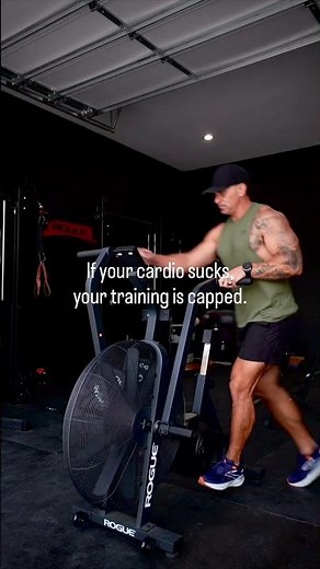 Air bike HIIT for lifters who hate cardio #gym #conditioning