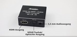 HDMI Audio Extractor,AMANKA HDMI Audio Konverter Audio Splitter 4K HD MI zu HDMi + Optical/Toslink Audio Adapter mit 3,5mm Stereo,für HDTV/PS4/Blu-ray DVD/Amplifier usw 1