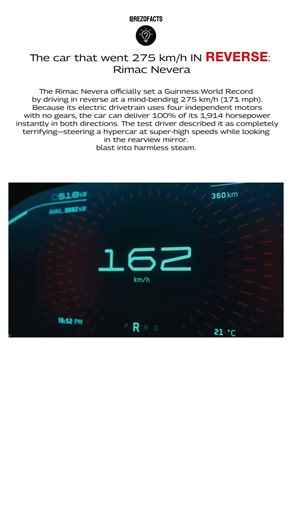 The car that went 275 km/h IN REVERSE: Rimac Nevera #automobile #science #brakesystem #cartok #viral