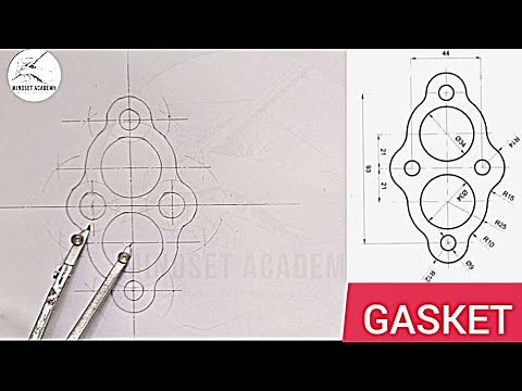 CARBURETOR GASKET USING PRINCIPLES OF TANGENCY IN TECHNICAL DRAWING AND ENGINEERING GRAPHICS.