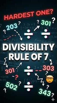 Divisibility Rule of 7 Explained | Easy Trick with Examples | #shorts