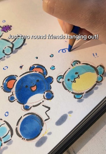 They’re so silly and round:3 #marill #spheal #pokemonfanart #sketchbook #pokemondrawing