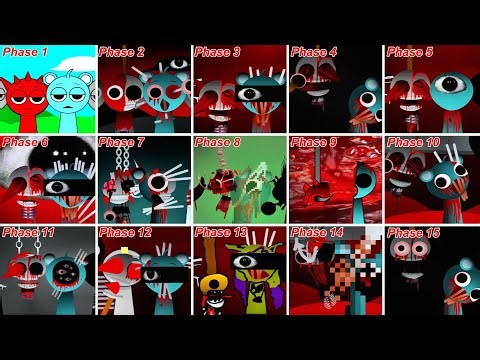 Mix all Raddy and Sky in Sprunki incredibox - Phase 1 vs Phase 2 vs Phase 3 vs ... Phase 15.