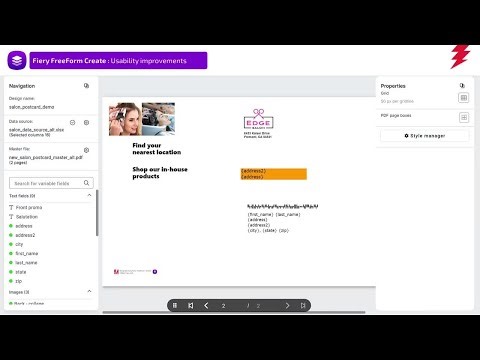 Fiery FreeForm Create 2.0: Usability improvements
