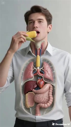What happens when you eat corn every day 😱😱😱 #3danatomy #unhealthyfood #corn #health #trendingvideo | Human Facts