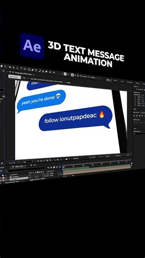 3D Text Message Animation – After Effects 💬