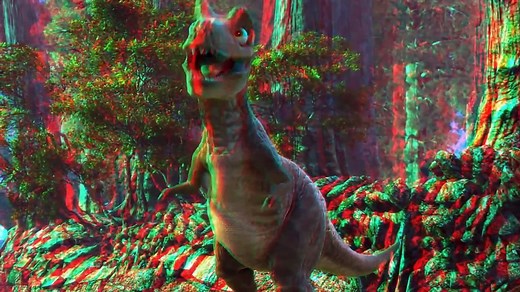 3D anaglyph dinosaur cartoon