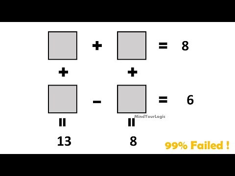 4 Square Addition 8 6 13 8 | Box + Box = 8 Puzzle | Box - Box = 6 whatsapp Puzzle