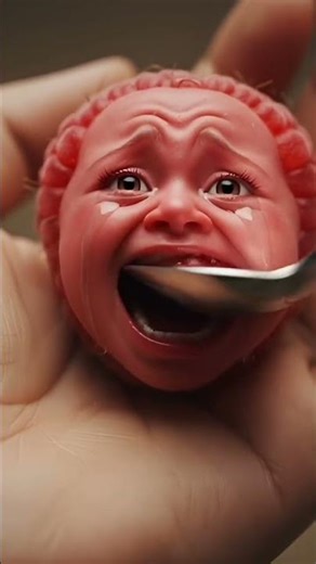 Raspberry crying for foor #aivideo #chewingasmr #asmrsounds #shorts