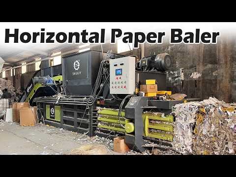 Hydraulic horizontal baler for waste paper | Recycling machine for paper baling #hydraulicpress